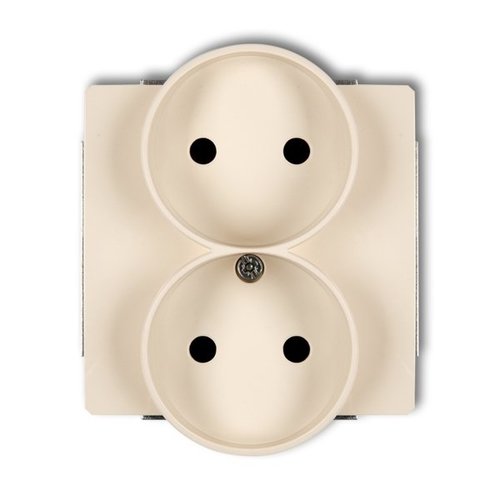 Mechanizm gniazda podwójnego do ramki bez uziemienia 2x2P beżowy Karlik Deco 1DGPR-2p
