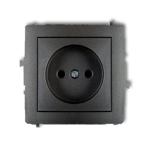 Mechanizm gniazda pojedynczego bez uziemienia 2P grafitowy Karlik Deco 11DGP-1p
