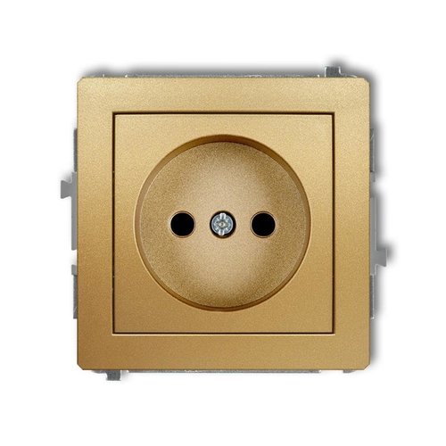 Mechanizm gniazda pojedynczego bez uziemienia 2P złoty Karlik Deco 29DGP-1p
