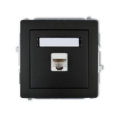 Mechanizm gniazda komputerowego RJ45, kat. 5e, czarny mat Karlik Deco 12DGK-1