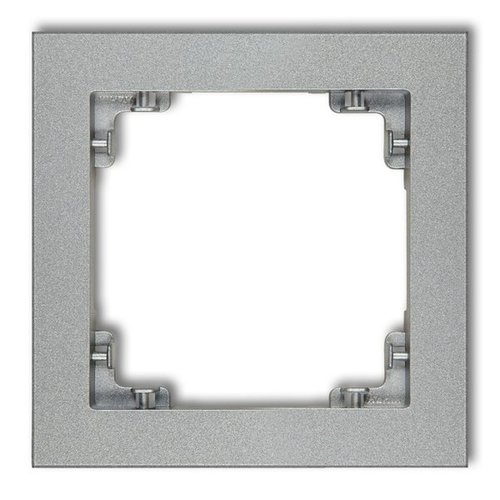 Ramka uniwersalna pojedyncza z tworzywa srebrny metalik Karlik Deco 7DR-1