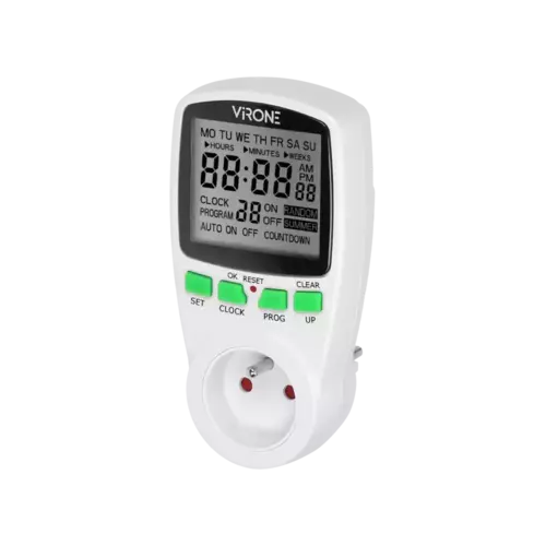 Elektroniczny programator czasowy z wyświetlaczem LCD biały DT-1 Orno
