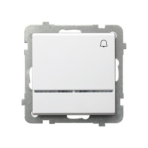 <span class="keyword" >Łącznik</span> zwierny "dzwonek" z podświetleniem pomarańczowym biały Ospel Sonata ŁP-6RS/m/00