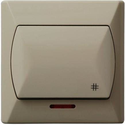 <span class="keyword" >Łącznik</span> krzyżowy z podświetleniem pomarańczowym beżowy Ospel Akcent ŁP-4AS/01