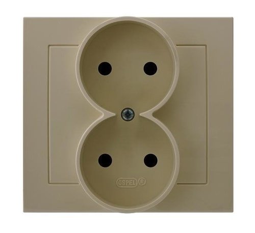 Gniazdo podwójne beżowy Ospel Kier GP-2W/01