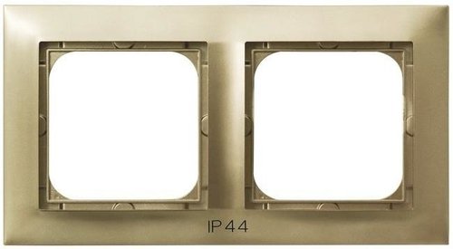 Ramka podwójna do łączników IP-44 złoty metalik Ospel Impresja RH-2Y/28