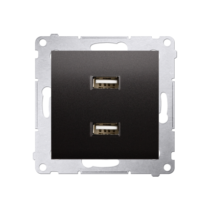 Simon 54 Premium Antracyt Ładowarka USB podwójna (moduł), 2.1A 5V DC, DC2USB.01/48, Kontakt Simon
