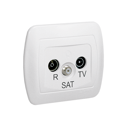 Gniazdo antenowe R-TV-SAT końcowe białe Kontakt Simon AAS/11