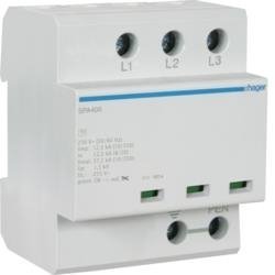 SPD Ogranicznik przepięć T1 kombinowany, 3P, TN-C, Iimp  37,5kA, Up 1,5kV SPA400 Hager