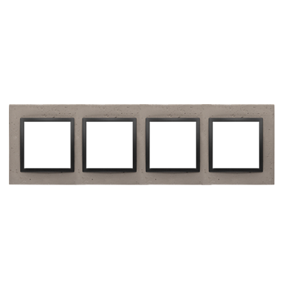 Simon 54 Nature czarny charakter - beton Ramka 4-krotna Nature DRN4/98