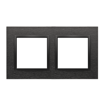 Ramka 2- krotna metalowa inox dark IP20/IP44 Simon 54 Nature DRN2/83