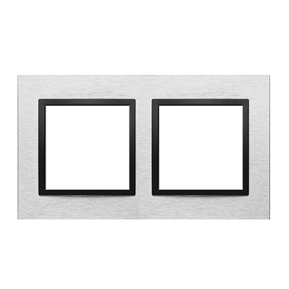 Ramka 2- krotna metalowa inox nero IP20/IP44, Simon 54 Nature DRN2/82