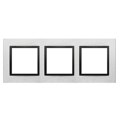 Ramka 3- krotna metalowa inox nero IP20/IP44. Simon 54 Nature DRN3/82