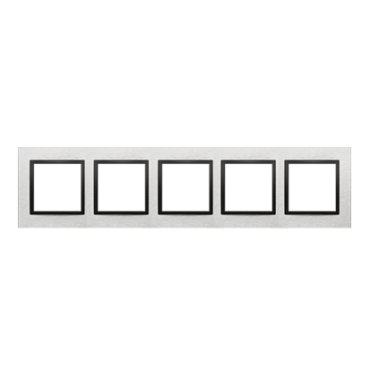 Ramka 5- krotna metalowa inox nero IP20/IP44, Simon 54 Nature DRN5/82