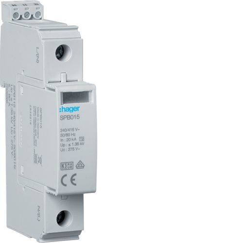 Ogranicznik przepięć SPD Ogranicznik przepięć T2 1P sieć TNC In=20kA Imax=40kA Up≤1,35kV styk SPB115 Hager