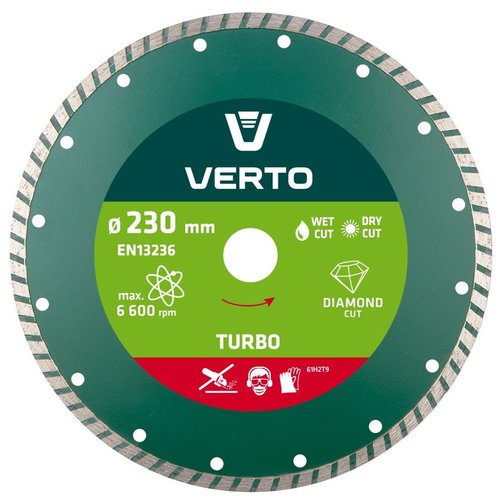 Tarcza diamentowa 230x22.2 mm, turbo 61H2T9 VERTO
