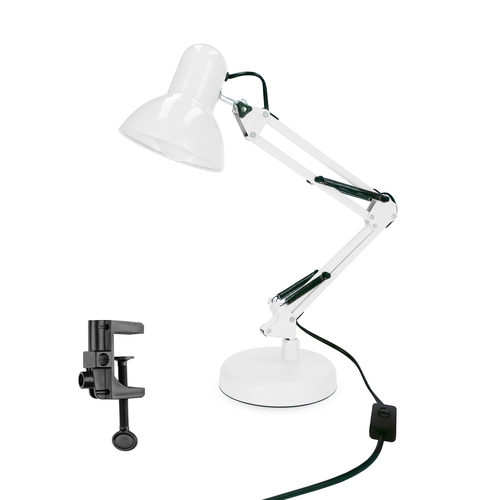 Lampka biurkowa biała PIXI White E27 zestaw podstawa i klips EDO777536 <span class="keyword" >EDO Solutions</span>
