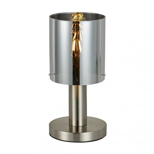 Lampka stołowa Sardo E27 40W nikiel satynowy, dymiony TB-5581-1-SC+SG