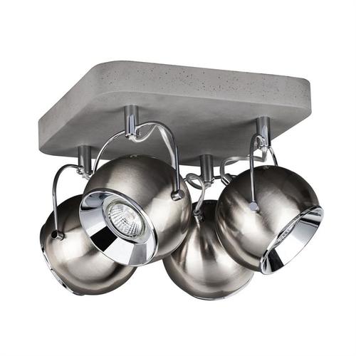 Ball Concrete Lampa Sufitowa Incl. 4xLED GU10 5W Szary/Satyna