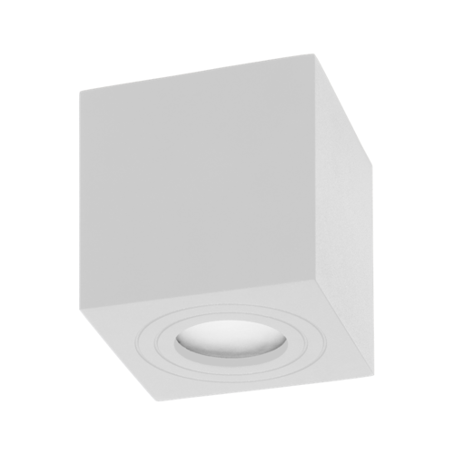 MEGY DLS GU10 downlight max 50W, IP54, kwadrat, biały, aluminium