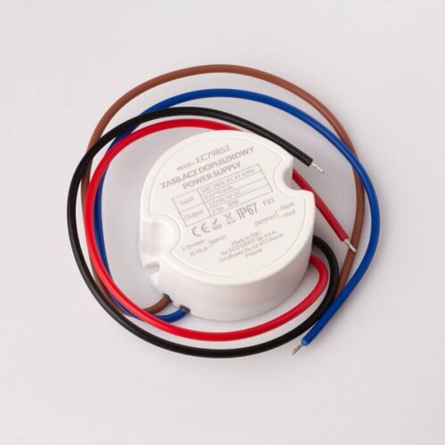Zasilacz do puszk fi60 2,50A 30W 12V IP67 50x50x22 EC79852 Eco Light