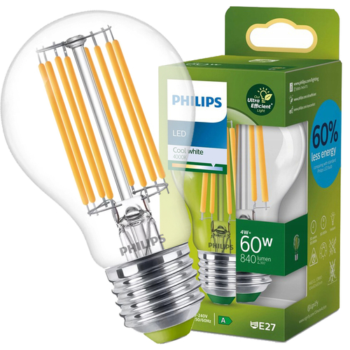 <span class="keyword" >Żar</span>ówka LED MAS LEDBulb A60 E27 4W =60W 4000K neutralna 840lm CL Philips UltraEfficient