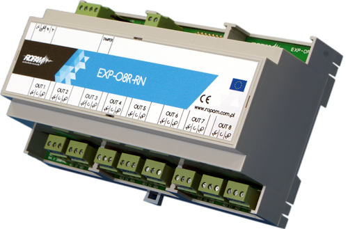 Ekspander 8 wyjść przekaźnikowych BO, 8A/250V, system: NeoGSM-IP/-IP-64/OptimaGSM, DIN 9M