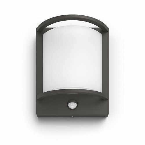 Lampa zewnętrzna z rodziny <span class="keyword" >Samondra</span>, Philips wyposażona w wbudowany moduł LED i czujnik ruchu. Moc: 12W 1200lm