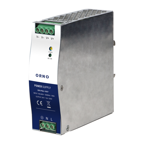 Zasilacz  przemysłowy na szynę DIN, 24VDC 5A 120W, obudowa metalowa