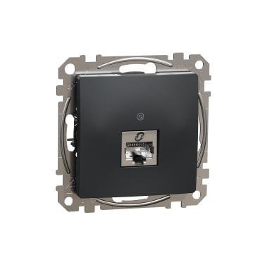 Gniazdo komputerowe rJ45 kat.6 STp czarny, antracyt IP20 SDD114461S Sedna Design Schneider Electric