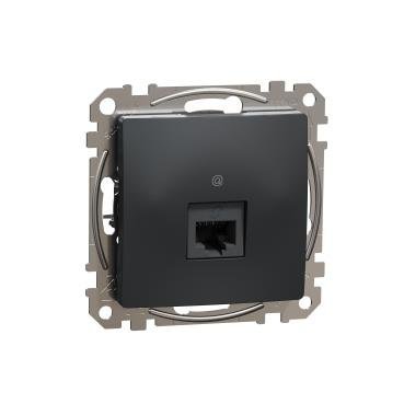 Gniazdo komputerowe RJ45 kat.6 UTP czarny, antracyt IP20 SDD114461 Sedna Design Schneider Electric