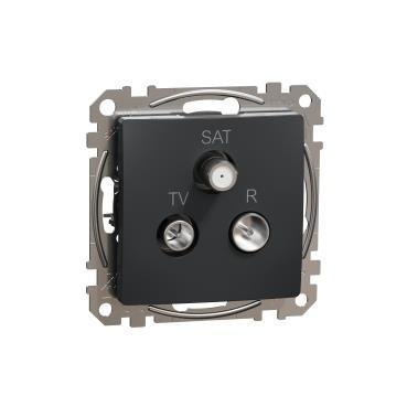 Gniazdo R/TV/SAT końcowe (4dB) czarny, antracyt IP20 SDD114481 Sedna Design Schneider Electric