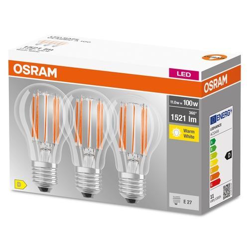 Zestaw <span class="keyword" >żar</span>ówek 3x LED E27 11W 2700K 1521lm Osram