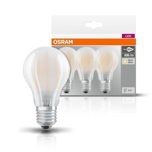 Zestaw <span class="keyword" >żar</span>ówek 3x LED Filament E27 7W 2700K 806lm Osram