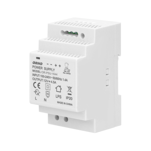 Zasilacz na szynę DIN 12VDC 4,5A 54W szerokość 3 moduły Orno OR-PSU-1644